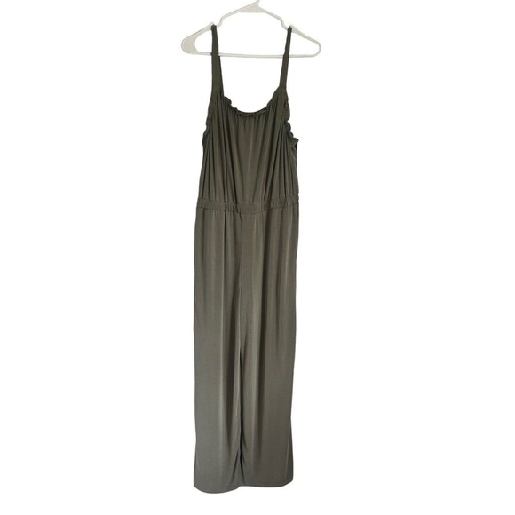 Lucky Brand Wide Leg Jumpsuit Womens Size Small Olive Green Modal Blend Pockets - Picture 1 of 14